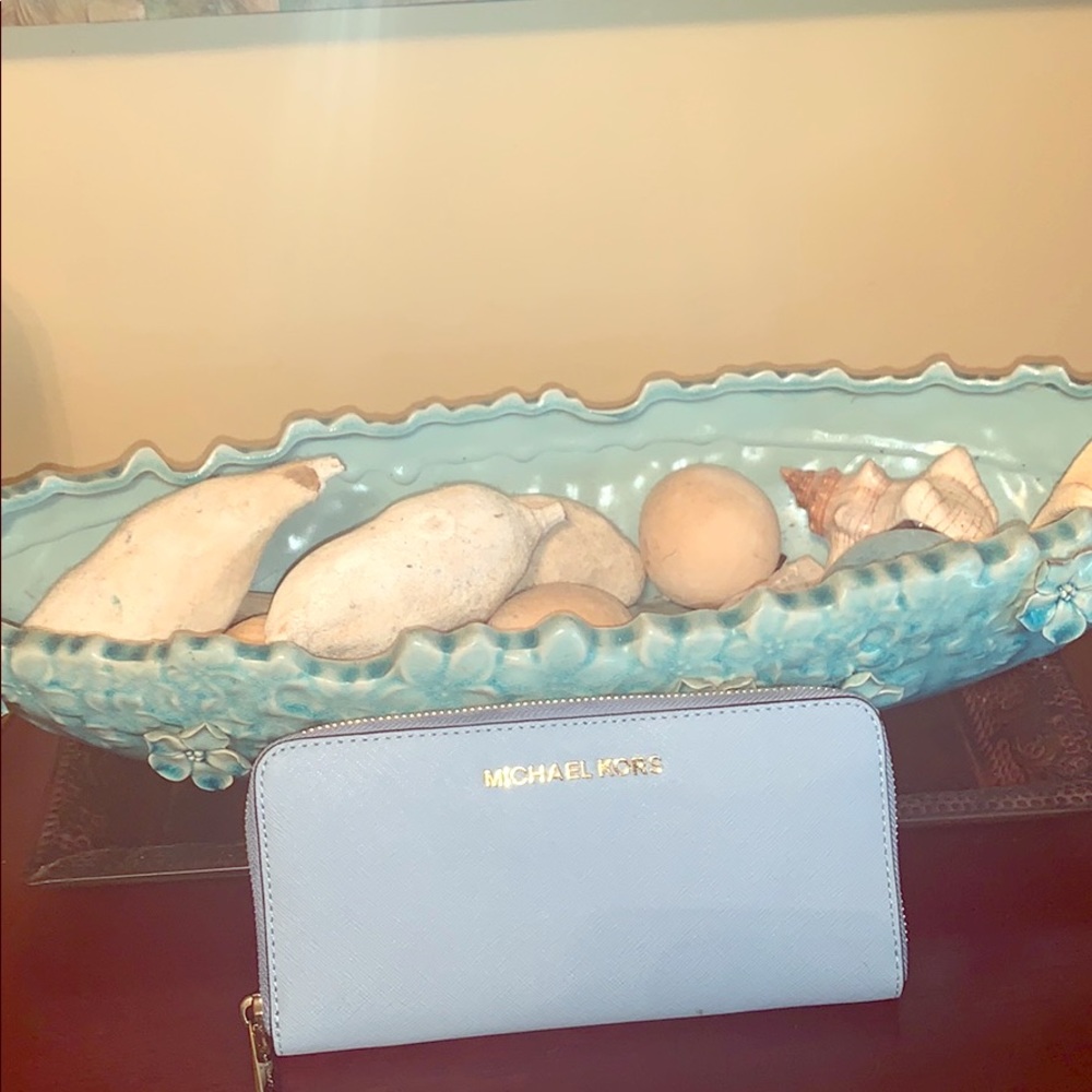 Pale blue wallet from Michael Kors